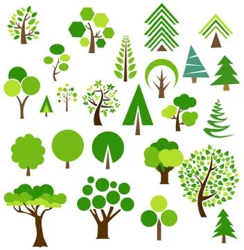 Set of trees vector illustration Stock Illustration