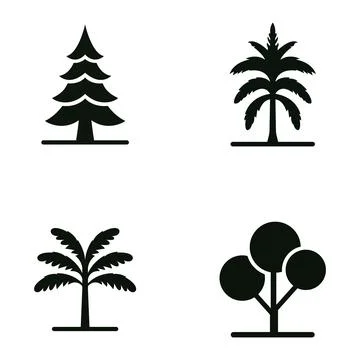 Set of Trees Vector Illustration Stock Illustration