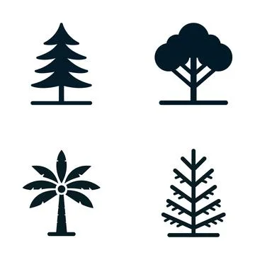Set of Trees Vector Illustration Stock Illustration