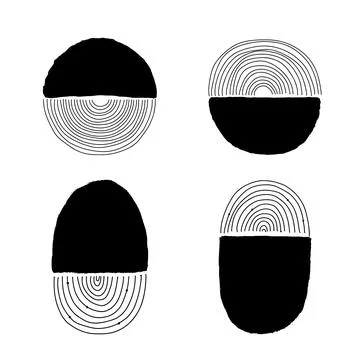 Set of Trendy abstract creative minimalist artistic hand sketched line art co Stock Illustration