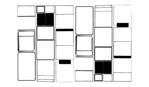 Set of trendy designer frames, vector illustration. Stock Illustration