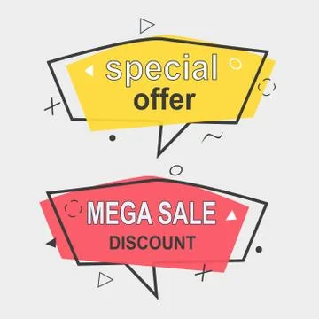 Set of trendy flat geometric banners Stock Illustration
