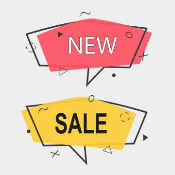 Set of trendy flat geometric vector bubbles Stock Illustration