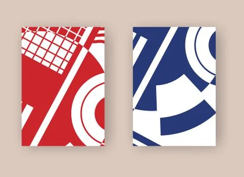 Set of trendy flat geometric vector banners. Stock Illustration