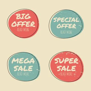 Set of trendy flat geometric vector banners. Stock Illustration