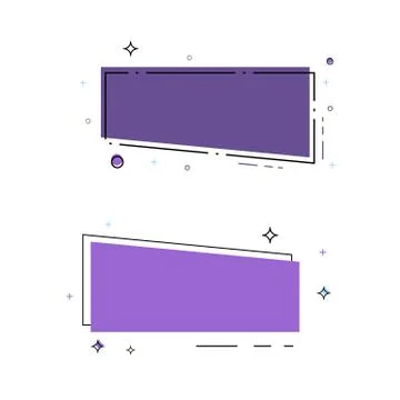 Set of trendy flat horizontal geometric vector banners. Elements for graphic  Stock Illustration