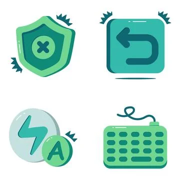 Set of Trendy Flat Icons Stock Illustration