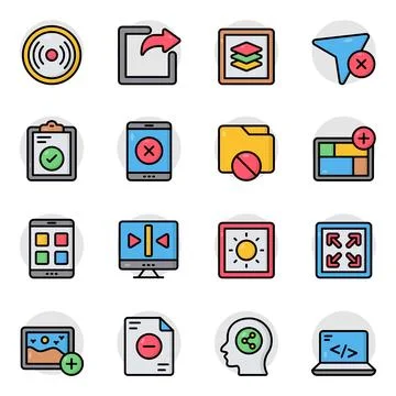 Set of Trendy Flat Icons Stock Illustration