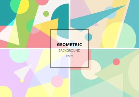 Set of trendy geometric elements retro style texture pattern. Modern abstract Stockillustratie