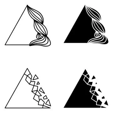 Set of triangle abstract logo elements. 스톡 일러스트