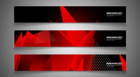 Set the triangle background light header banner. Abstract composition of 3D t Illustrazione stock