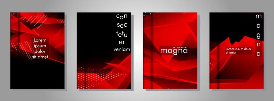 Set the triangle background light header banner. Abstract composition of 3D t イラスト素材