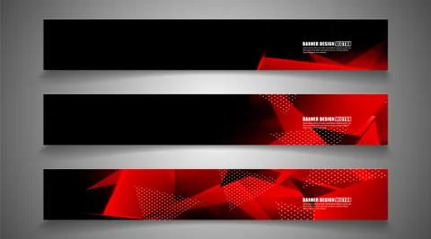 Set the triangle background light header banner. Abstract composition of 3D t Stock Illustration