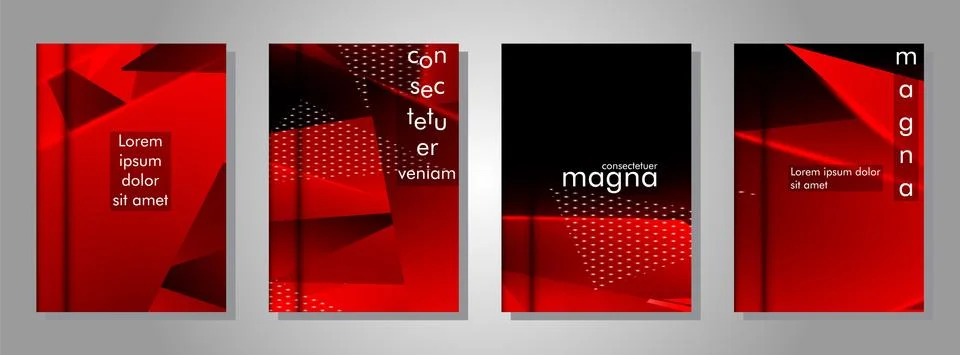 Set the triangle background light header banner. Abstract composition of 3D t Stock Illustration