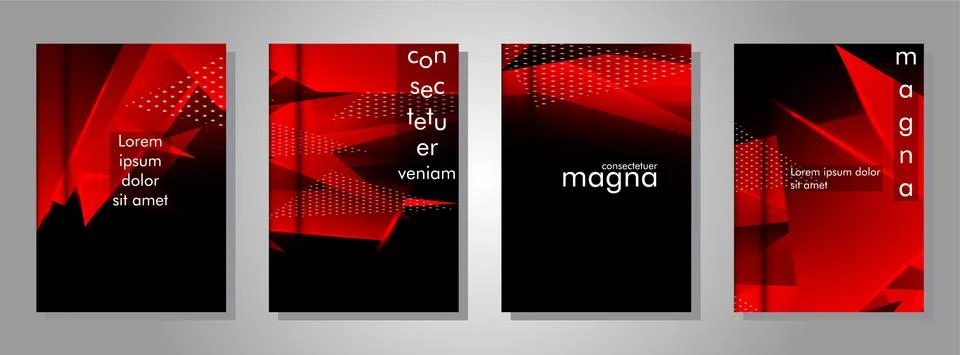 Set the triangle background light header banner. Abstract composition of 3D t Stock Illustration