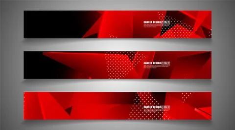 Set the triangle background light header banner. Abstract composition of 3D t Stock Illustration