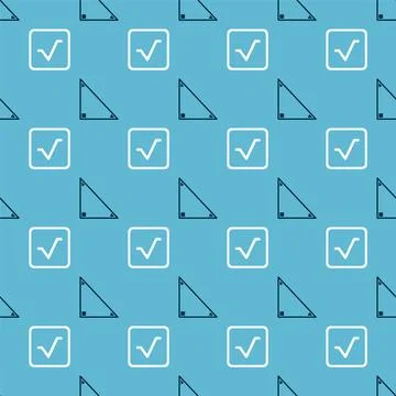 Set Triangle math and Square root on seamless pattern. Vector Stock Illustration