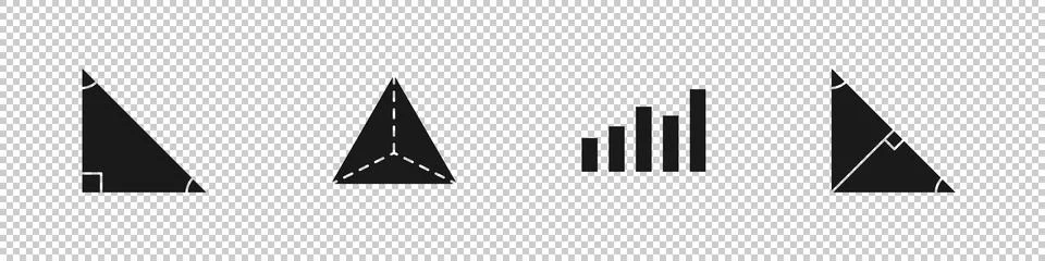 Set Triangle math, Geometric figure Tetrahedron, Graph, schedule, chart, diagram Stock Illustration