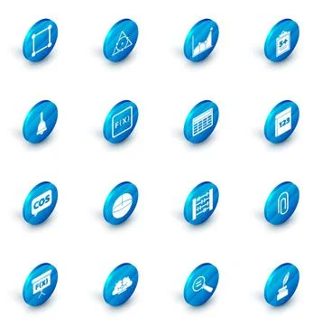 Set Triangle math, Graph, schedule, chart, diagram, Test or exam sheet, Ringing Stock Illustration