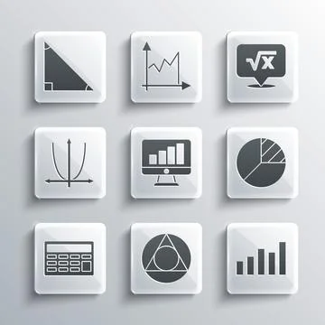 Set Triangle math, Graph, schedule, chart, diagram, Pie infographic, Computer Stock Illustration