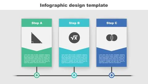 Set Triangle math, Square root of x glyph and Mathematics sets A and B. Business Stock Illustration