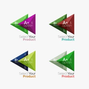 Set of triangle option infographic layouts Illustrazione stock