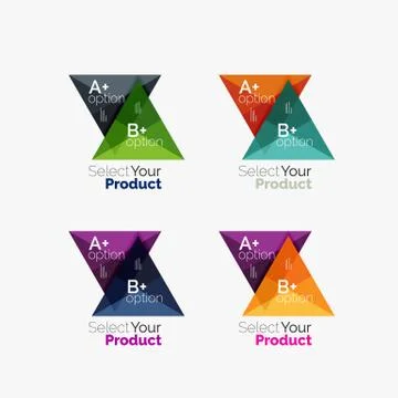 Set of triangle option infographic layouts Stock Illustration