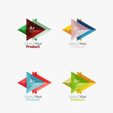 Set of triangle option infographic layouts Stock Illustration