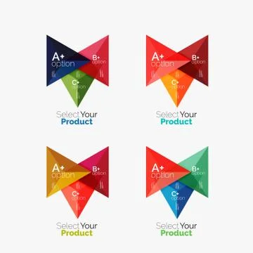 Set of triangle option infographic layouts Stock Illustration