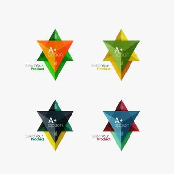 Set of triangle option infographic layouts Stock Illustration