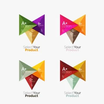 Set of triangle option infographic layouts Illustrazione stock