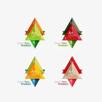 Set of triangle option infographic layouts Stock Illustration