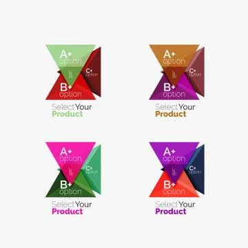 Set of triangle option infographic layouts 스톡 일러스트
