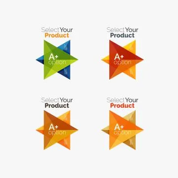 Set of triangle option infographic layouts Illustrazione stock