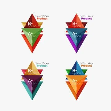 Set of triangle option infographic layouts イラスト素材