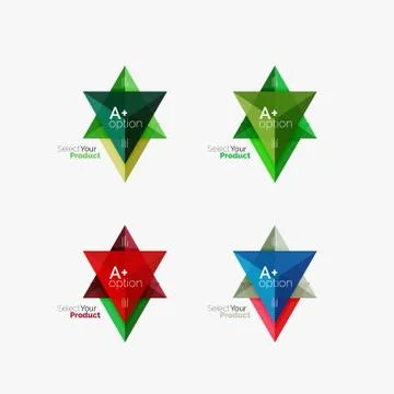 Set of triangle option infographic layouts Stock Illustration