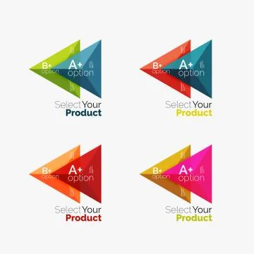 Set of triangle option infographic layouts Stock Illustration