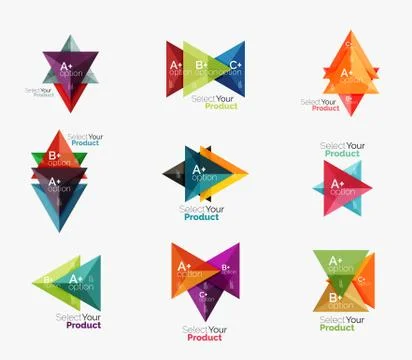 Set of triangle option infographic layouts Illustrazione stock
