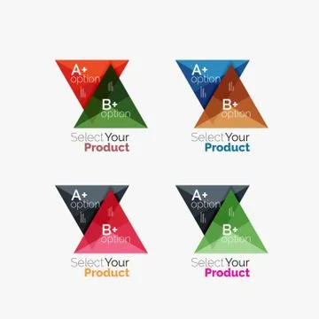 Set of triangle option infographic layouts Stock Illustration