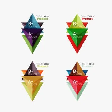 Set of triangle option infographic layouts Stock Illustration