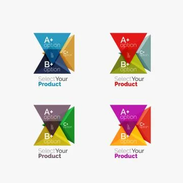 Set of triangle option infographic layouts Illustrazione stock