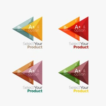 Set of triangle option infographic layouts Stock Illustration