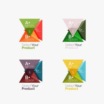 Set of triangle option infographic layouts Stock Illustration