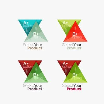Set of triangle option infographic layouts Stock Illustration
