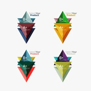 Set of triangle option infographic layouts Illustrazione stock