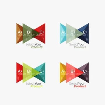Set of triangle option infographic layouts Illustrazione stock