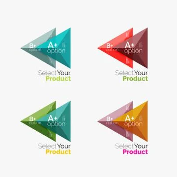 Set of triangle option infographic layouts Stock Illustration