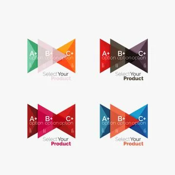 Set of triangle option infographic layouts 스톡 일러스트