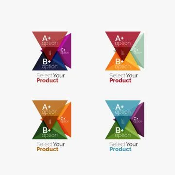 Set of triangle option infographic layouts 스톡 일러스트