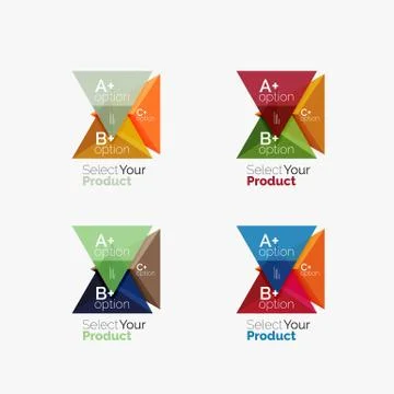 Set of triangle option infographic layouts Stock Illustration